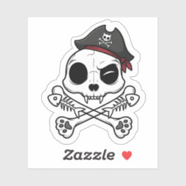 Cat Skull & Crossbones – Grappige piratenkat Sticker