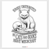 Cat Skull Halloween gemakkelijk afgeleid grappig b Sticker (Vel)