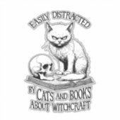 Cat Skull Halloween gemakkelijk afgeleid grappig b Sticker (Voorkant)