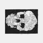 Cat Skull Kat Skeleton Halloween Gothic Punk Emo G Fleece Deken (Voorkant (Horizontaal))