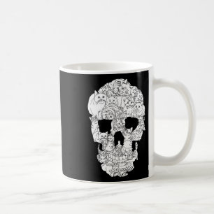 Cat Skull Kat Skeleton Halloween Gothic Punk Emo G Koffiemok
