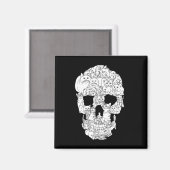 Cat Skull Kat Skeleton Halloween Gothic Punk Emo G Magneet (Voorkant / Achterkant)