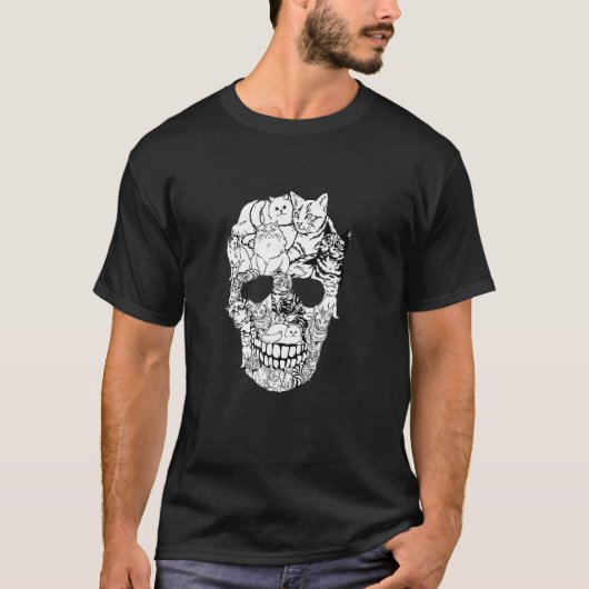 Cat Skull Kitty Skeleton Halloween Costume Skull C T-shirt (Voorkant)