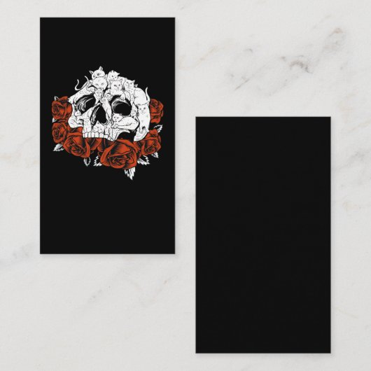 Cat Skull Rozen Skeleton Kitten Visitekaartje (Voorkant / Achterkant)