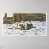 Cat Slaapend op een bed, c. 1865-70 Poster (Voorkant)