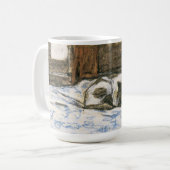 Cat Slaapend op een bed van Claude Monet Koffiemok (Voorkant links)