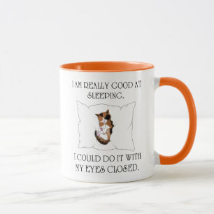 CAT SLAPEN, grappige kattenslaapstand, Cute Cat Gi Mok