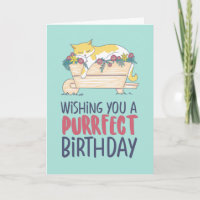 Cat Slaping Funny Cat Lover Purrfect Birthday