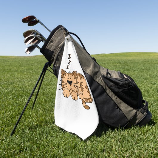 Cat Slaping Golfhanddoek (Groen)