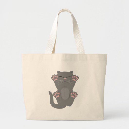 Cat Slaping Grote Tote Bag (Voorkant)