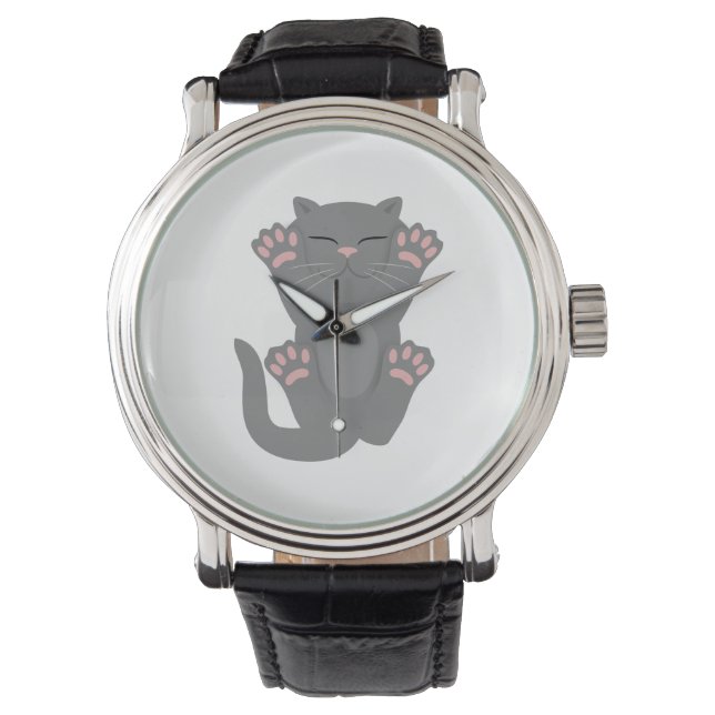 Cat Slaping Horloge (Voorkant)