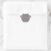 Cat Slaping Ronde Sticker (Tas)