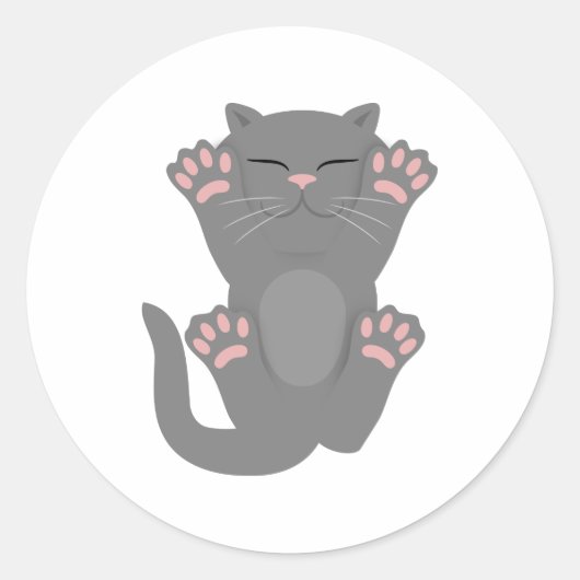 Cat Slaping Ronde Sticker (Voorkant)
