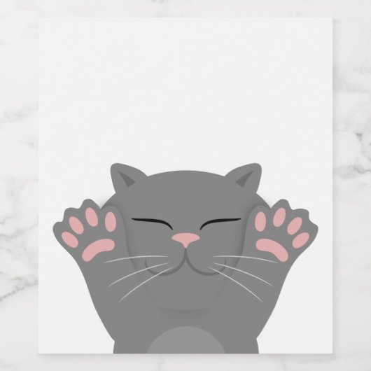 Cat Slaping Wijn Etiket (Enkel label)