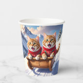Cat Sled Ride Papieren Bekers (Achterkant)