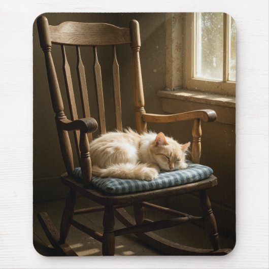 Cat Sleeping On a Rocking Chair Muismat (Voorkant)
