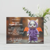 😺Cat - smaakvolle HALLOWEEN party Uitnodiging (Staand voorkant)