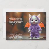 😺Cat - smaakvolle HALLOWEEN party Uitnodiging (Achterkant)