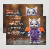 😺Cat - smaakvolle HALLOWEEN party Uitnodiging (Voorkant / Achterkant)