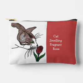 Cat Smelling Fragrant Rose Etui