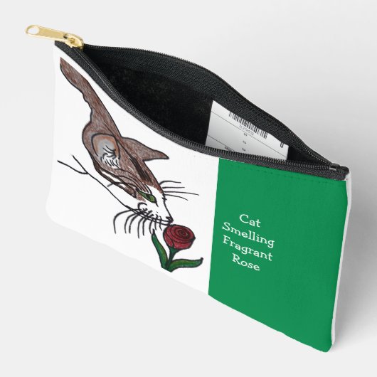 Cat Smelling Fragrant Rose  Etui (Open)