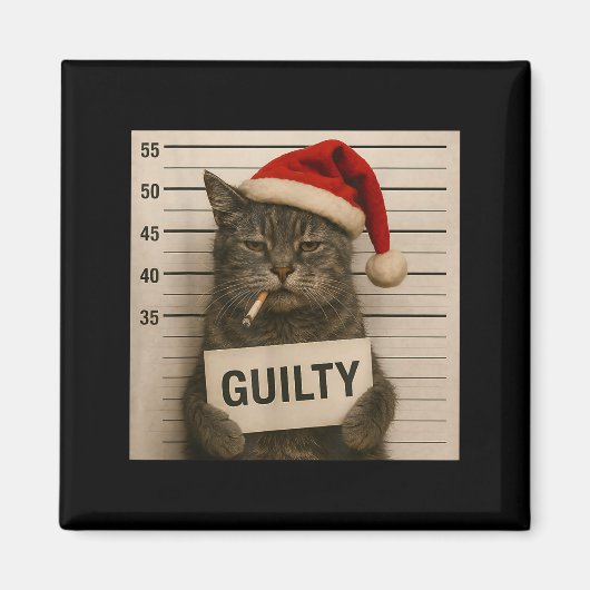 Cat Smoking Cigarette Christmas Funny Meme Cat Magneet (Voorkant)