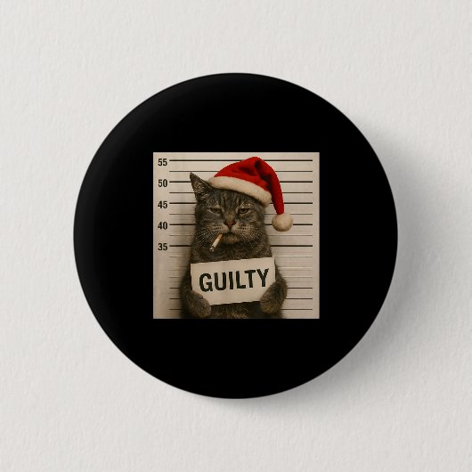 Cat Smoking Cigarette Christmas Funny Meme Cat Ronde Button 5,7 Cm (Voorkant)