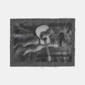 Cat Smoking Cigarette Racoon Ossum Funny Meme Cowb Fleece Deken (Voorkant (Horizontaal))