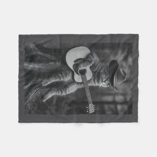 Cat Smoking Cigarette Racoon Ossum Funny Meme Cowb Fleece Deken (Voorkant (Horizontaal))