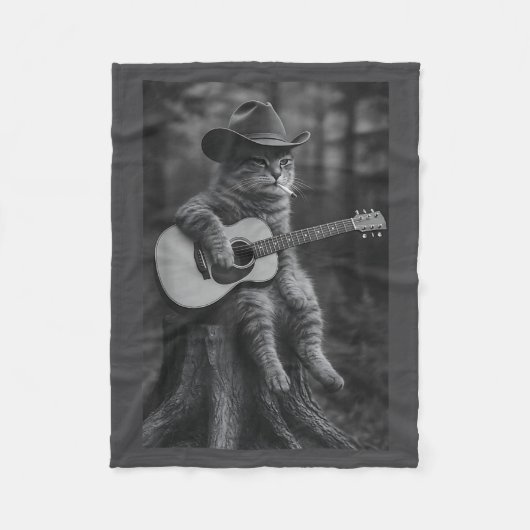 Cat Smoking Cigarette Racoon Ossum Funny Meme Cowb Fleece Deken (Voorkant)