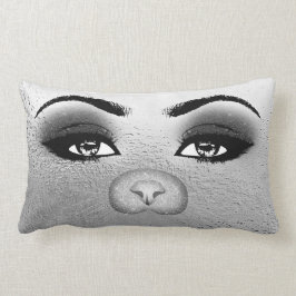 Cat Snout Mask Makeup Silver Grey Black Kussen