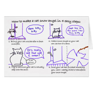 Cat Snow Angel-kaart