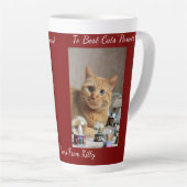 Cat Snow Globe, Image Names Text, Customize,  Latte Mok (Rechterhoek)
