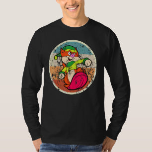 Cat Snowboard Snowboarding Retro 1 T-shirt