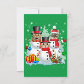 Cat Snowman Santa Kerstmis Light Cat mam Cat Dad Bedankkaart (Voorkant)