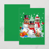 Cat Snowman Santa Kerstmis Light Cat mam Cat Dad Bedankkaart (Voorkant / Achterkant)