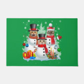 Cat Snowman Santa Kerstmis Light Cat mam Cat Dad Deurmat (Voorkant)