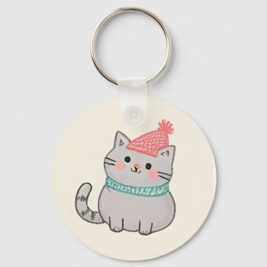 Cat Snowman Sleutelhangers (Achterkant)