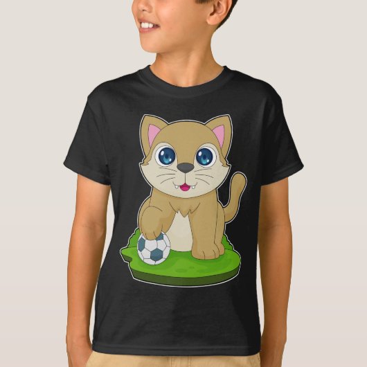 Cat Soccer player Soccer T-shirt (Voorkant)