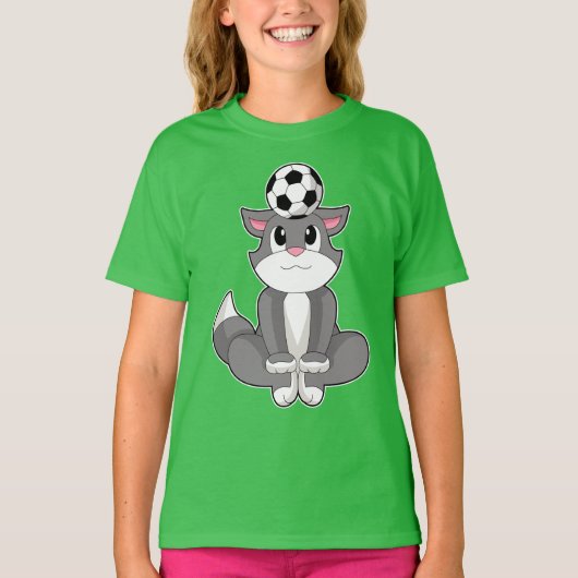 Cat Soccer player Soccer T-shirt (Voorkant)