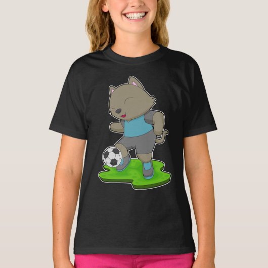 Cat Soccer player Soccer T-shirt (Voorkant)