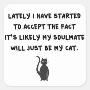 Cat Soulmate Vierkante Sticker