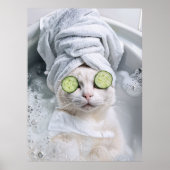 Cat Spa Dag Wall Art Gift Poster (Voorkant)