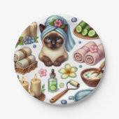 Cat Spa themed for Siamese Cat Lovers Papieren Bordje (Voorkant)