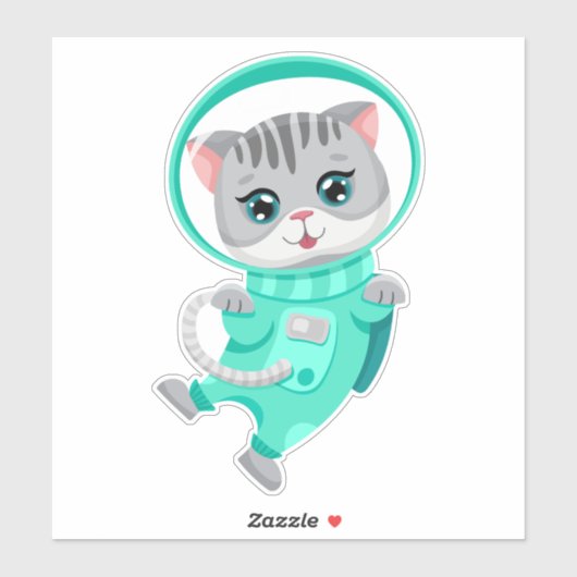 Cat Space Astronaut Sticker (Vel)