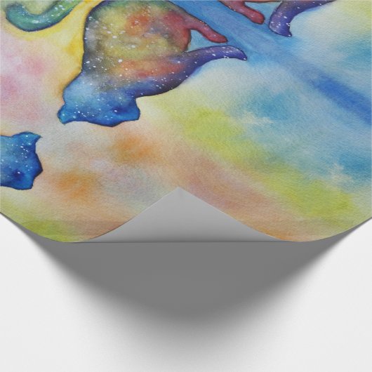 Cat Space Glossy Wrapping Papier, 30 in x 6 ft Cadeaupapier (Hoek)