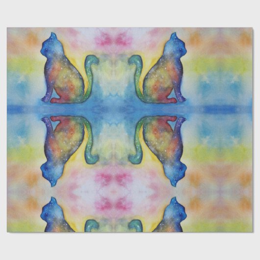 Cat Space Glossy Wrapping Papier, 30 in x 6 ft Cadeaupapier (Vlak)