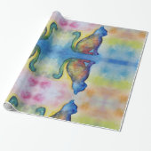 Cat Space Glossy Wrapping Papier, 30 in x 6 ft Cadeaupapier (Uitgerold)