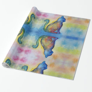 Cat Space Glossy Wrapping Papier, 30 in x 6 ft Cadeaupapier