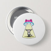 Cat Spaceship Ronde Button 7,6 Cm (Voorkant /achterkant)